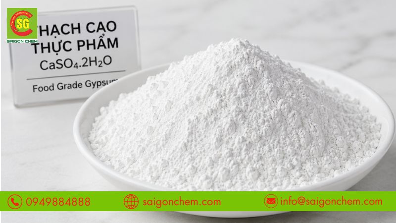 thạch cao thực phẩm dạng bột mịn đạt chuẩn chế biến