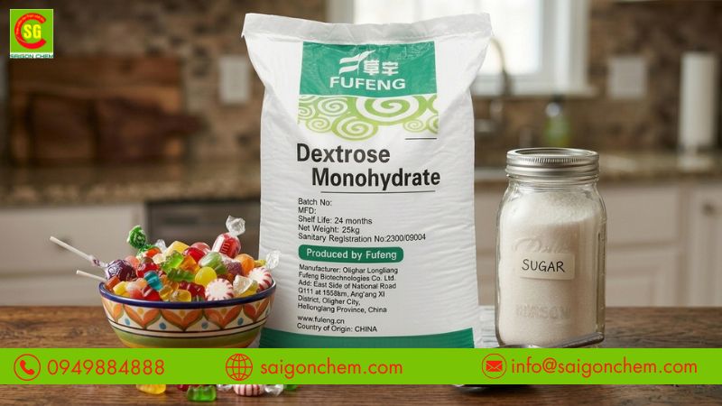 Dextrose Monohydrate gi&uacute;p tạo ngọt, giữ ẩm v&agrave; hỗ trợ l&ecirc;n men hiệu quả