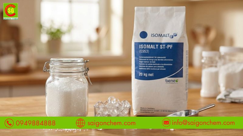 Đường Isomalt có vị ngọt dịu, chống hút ẩm và ổn định nhiệt tốt