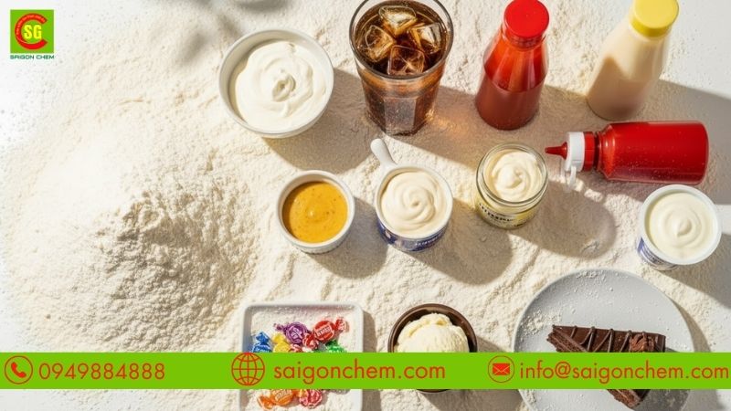 Xanthan gum c&oacute; trong nước sốt, b&aacute;nh kẹo