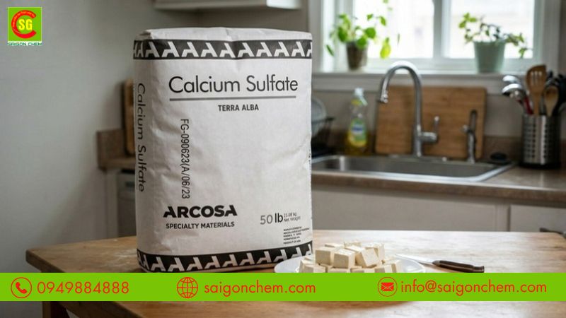 Thạch cao thực phẩm tạo độ dai và chắc cho đậu hũ