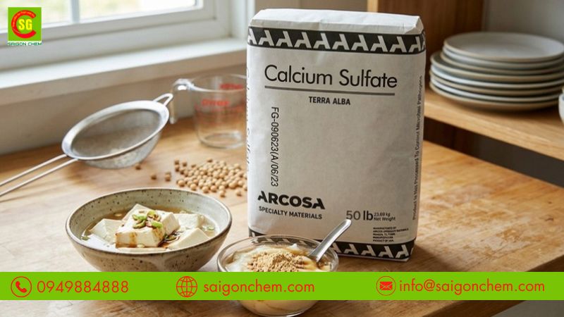 Thạch cao thực phẩm tạo độ đông cho đậu hũ non