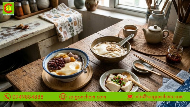 Phụ gia giúp kết tủa protein trong sữa đậu nành khi làm tào phớ