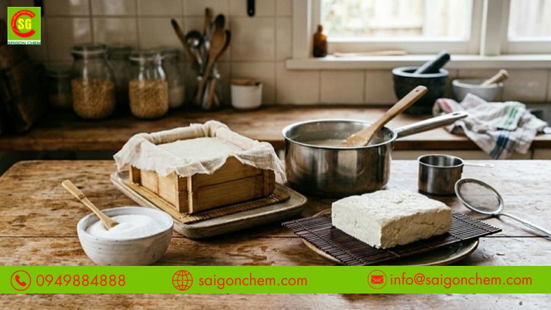 Đường nho tạo môi trường acid nhẹ giúp protein đậu nành đông tụ