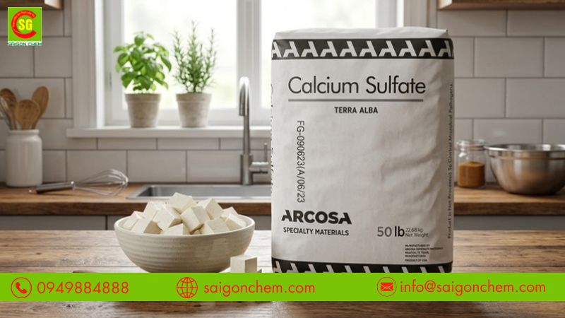 Thạch cao thực phẩm giúp tạo đậu hũ chắc, dễ cắt và giữ form tốt