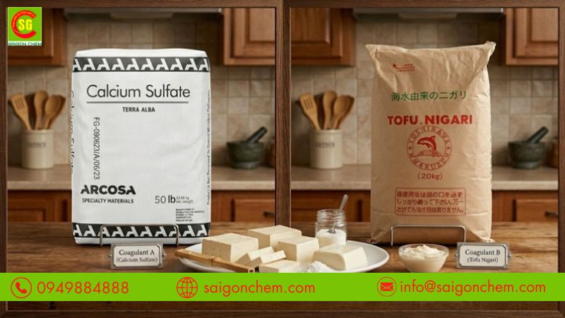 Lựa chọn chất đ&ocirc;ng tụ ph&ugrave; hợp từng loại đậu hũ 