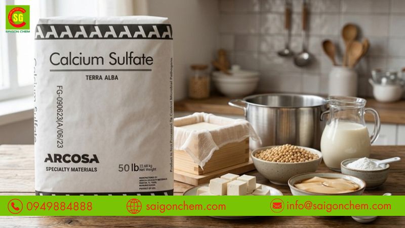 Thạch cao thực phẩm d&ugrave;ng tạo đ&ocirc;ng đậu hũ 