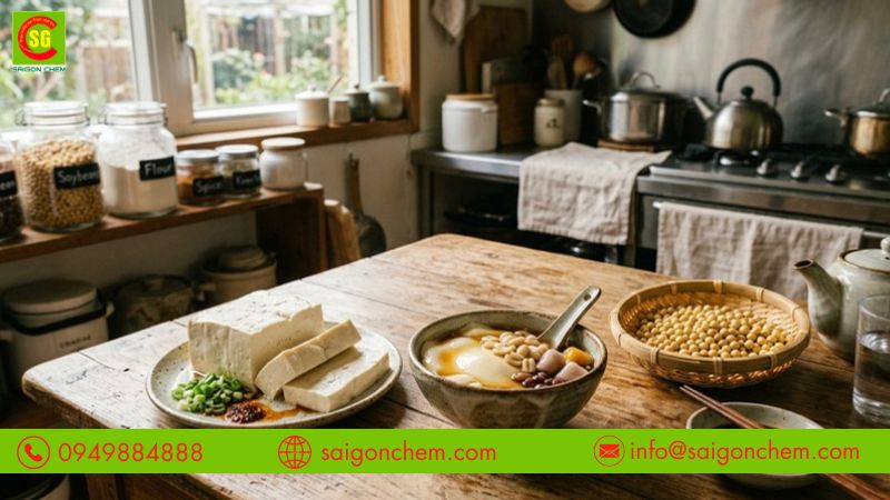Phụ gia gi&uacute;p đậu hũ đ&ocirc;ng tụ ổn định, mềm mịn v&agrave; hạn chế t&aacute;ch nước 