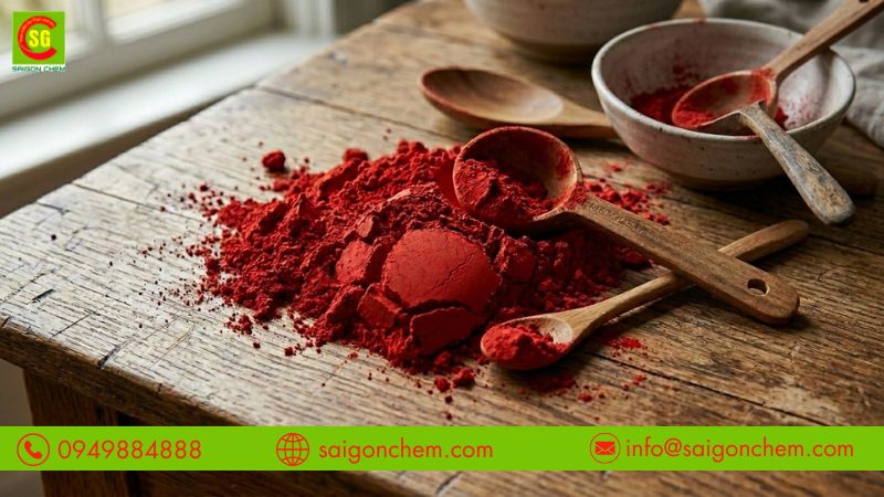 Các lưu ý khi bảo quản và sử dụng màu thực phẩm đỏ gạch