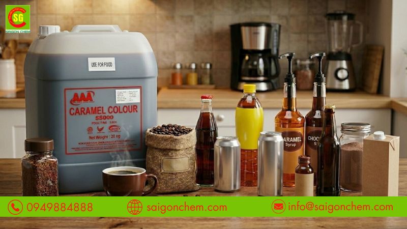Caramel S5000 d&ugrave;ng tạo m&agrave;u cho nước giải kh&aacute;t 