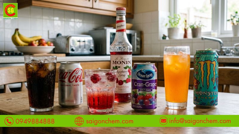 Nước giải khát sử dụng allura red để tạo màu đẹp