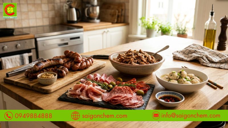 Giúp xúc xích và lạp xưởng có màu đỏ hấp dẫn