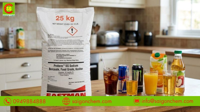 Giúp ổn định chất lượng nước ngọt, nước ép và đồ uống có axit