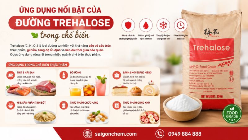 Ứng dụng nổi bật của đường trehalose trong chế biến