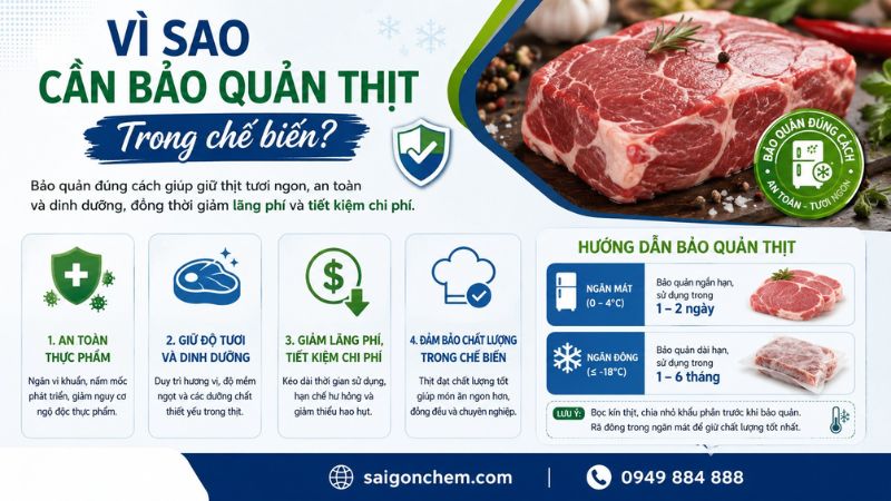 Vì sao cần bảo quản thịt trong chế biến
