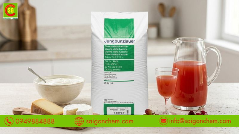 GDL tạo vị chua nhẹ cho sữa chua v&agrave; đồ uống