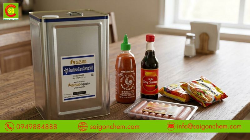 Đường HFCS được d&ugrave;ng trong nước sốt v&agrave; thực phẩm chế biến 