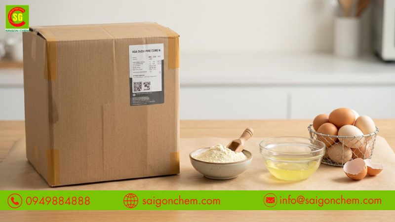 Bột l&ograve;ng trắng gi&uacute;p tạo bọt, ổn định cấu tr&uacute;c 