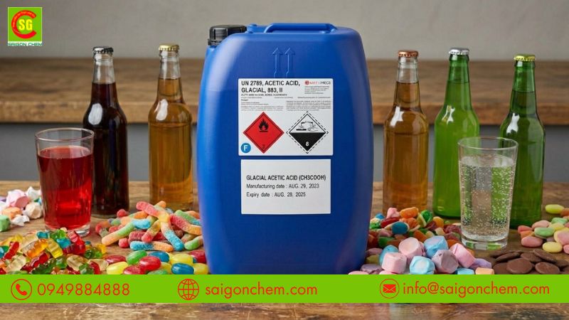 Axit axetic tạo vị chua nhẹ cho bánh kẹo và đồ uống