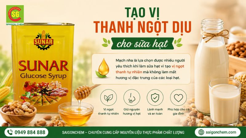 Tạo vị thanh ngọt dịu cho sữa hạt